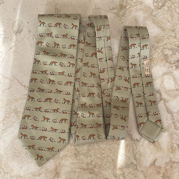 Authentic HERMES Paris Equestrian Rocking Horse 100% Silk Tie - Picture 3 of 8